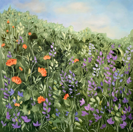 "Among the Wildflowers" Original Painting